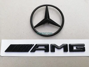 Insignias traseras negras brillantes emblemas F/Mercedes W117 C117 CLA AMG 2013-18 no familiar - Imagen 1 de 7