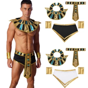 Mens Halloween Egyptian Cosplay Costume Outfits Skirt and Belt Collar AU - Picture 1 of 28