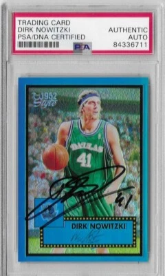 Dirk Nowitzki Signed 2005 Topps 1952 Style Blue Refractor PSA/DNA Certified Auto - Image 1 of 3