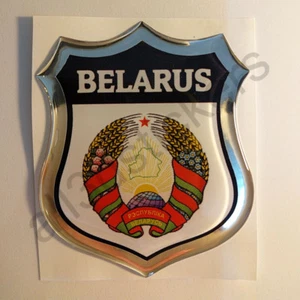 Adesivi Bielorussia Scudetto Bielorussia 3D Emblema Stemma Resinato Vinile Auto - Foto 1 di 1