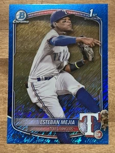 2025 Bowman Chrome #BCP-9 Esteban Mejia Blue Shimmer Refractor #/150 SP 28/150 - Picture 1 of 3