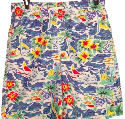 Crown & Ivy Kids - Costume da bagno tropicale grande per ragazzi, bauli Aqua Scoop NUOVO - Immagine 1 di 4