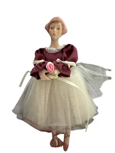 Vtg MCM MAID BALLERINA Fairy Porcelain Tulle Skirt Ornament Doll Figurine TAIWAN - Picture 1 of 5