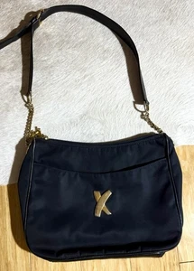 PALOMA PICASSO AUTHENTIC CANVAS SHOULDER HANDBAG SIZE 12”X 10” Black With Gold - Picture 1 of 7