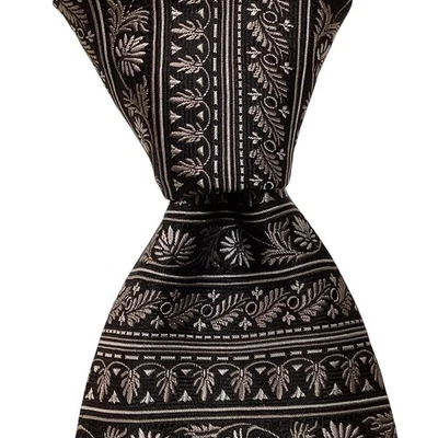 Corbata de diseñador CHELSEA ROBERT TALBOTT de seda XL negra/gris usada en excelente estado Foto 1 de 3