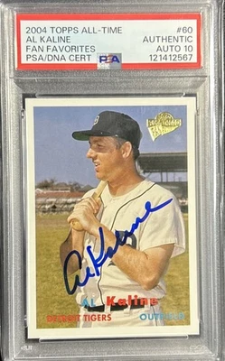 2004 Topps Fan Favorites AL KALINE #60 Tigers Signed Card PSA/DNA Auto 10 - Image 1 of 4
