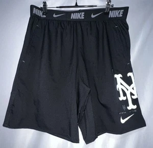 Nike Dri Fit NY Mets Black Shorts MLB Baseball Men’s Size Medium NWOT - Picture 1 of 5
