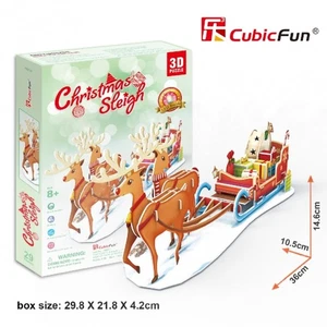3D Puzzle CHRISTMAS SLEIGH CubicFun 3D Foam Kit - Picture 1 of 3