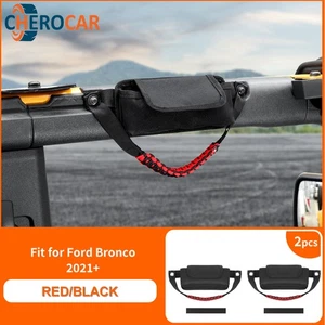 2X Front Door Roll Bar Grab Handle w/Storage Bag Organizer For Ford Bronco 2021+ - Picture 1 of 12