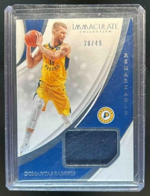 2018-19 Immaculate Domantas Sabonis Remarkable Jersey #28/49 Pacers - Image 1 of 2