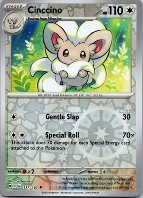 Cinccino Reverse Holo Uncommon SV05: Temporal Forces 137/162 NM - Image 1 of 2