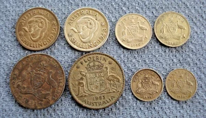 13 Different Older Australian Coins some Silver - Picture 1 of 4