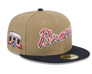 New Era Atlanta Braves Canvas Crown 59FIFTY Fitted Hat Men’s Size 7 1/2 MLB - Picture 1 of 9