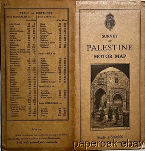 Mapa motorista original de la encuesta de Palestina de 1934 - Imagen 1 de 3