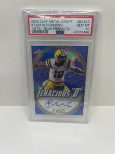K'Lavon Chaisson 2020 Leaf Metal Draft Blue Prismatic Auto SSP /35 PSA 10 - Picture 1 of 2