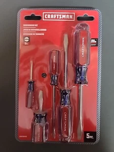 CRAFTSMAN 5 Pc. Screwdriver Set, Slotted/Flat Head (CMHT65032) Lifetime Warranty - Picture 1 of 2
