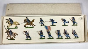 Vintage Civil War Tin / Lead Soldier Flats In Box - 30mm - Picture 1 of 14