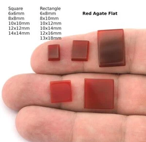 Red Dyed Agate Square Rectangle Flat Cabochon no hole cb159 - Picture 1 of 2