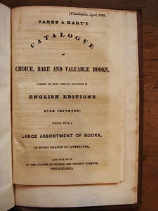 CAREY & HART CATALOGUE bound into CONFESSIONS OF HARRY LORREQUER 1839 HB VG+/- - Bild 1 von 12