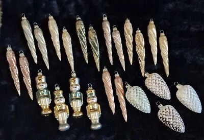 Dekohänger Weihnachtsbaumschmuck Zapfen Christbaumkugeln Thüringer Glas 24 Teile - Bild 1 von 4