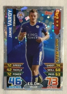 2015/2016 Topps Match Attax Jamie Vardy Star Player Card 124 Leicester City - Picture 1 of 2