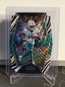 2021 Panini Select Die-Cut Zebra Prizm #148 Jaylen Waddle Miami Dolphins - Picture 1 of 2