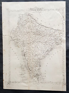 1860 John Rapking Large Antique Map of British India