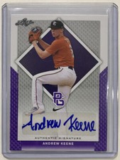 2016 LEAF PERFECT GAME NATIONAL SHOWCASE BLANK BACK ANDREW KEENE PURPLE AUTO 1/1