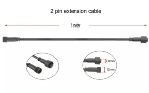 5 Pack 2 Pin Extension Cable Wire Lead for LED Deck Light IP67 Waterproof - Picture 1 of 2