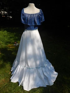 orig vintage Maxikleid Abendkleid 70s 70er 80s 80er Jahre Boho Festival Hippie - Bild 1 von 9