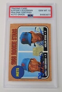 NOLAN RYAN & JERRY KOOSMAN Signed 1998 Topps 1968 Rookie RP Card #1 PSA 10 Auto