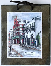 Bourbon St New Orleans Roofing Slate Tile Art Print 7x6 Wall Hanging Archie Boyd