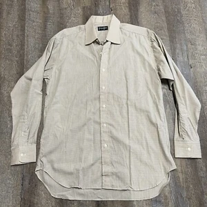 Gitman Bros shirt mens 15.5 33 blue orange micro check button up dress Vintage - Picture 1 of 9