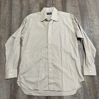 Gitman Bros Camisa Hombre 15.5 33 Azul Naranja Micro Check Vestido Abotonado Vintage Foto 1 de 4