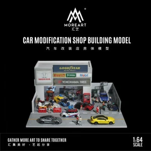 Diorama 1/64 modellino garage auto d'epoca riparazione officina scena display model - Foto 1 di 20