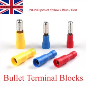 20-200pcs Electrical Bullet Crimp Connectors - Insulated Terminals for Wiring UK - Picture 1 of 12