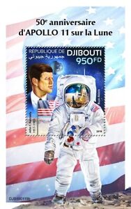 BUZZ ALDRIN NASA Apollo 11 Astronaut Moon/Space Stamp Sheet (2019 Djibouti)