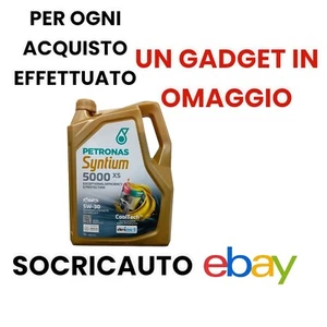 5 Litri Olio Petronas Syntium 5000 Xs 5W30 Syntethic C2 C3 FCA 955535-S3 NUOVO - Foto 1 di 6