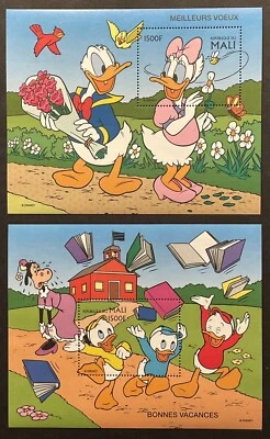 MALI GREETINGS FROM DISNEY CHARACTERS STAMPS 2 S/S 1997 MNH DONALD & DAISY DUCK - Image 1 of 3