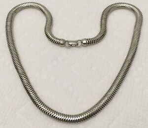 Vintage Sterling Silver Forstner Heavy 15" Snake Chain Choker Necklace 28 Grams