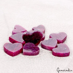 450 Cts Natural Red Ruby Heart Cut Loose Gemstone Lot 10 Pcs For making jewelry - Picture 1 of 5