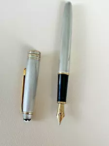 MONTBLANC Meisterstuck Solitaire Sterling Silver 925 Barley 144 Fountain Pen - Picture 1 of 15