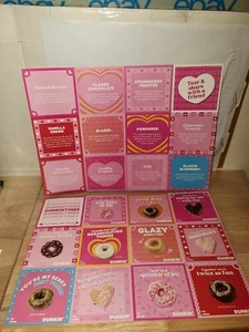 (2) Hojas de tarjetas de San Valentín Dunkin Donuts coleccionables del día de San Valentín DUNKINTINES - Imagen 1 de 4
