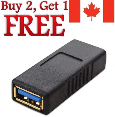 USB to USB Adapter 3.0 Extension Female to Female Converter Coupler Connector - Image 1 of 4