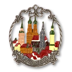 Munich Germany City Skyline German Pewter Christmas Ornament Made in Germany - Picture 1 of 2