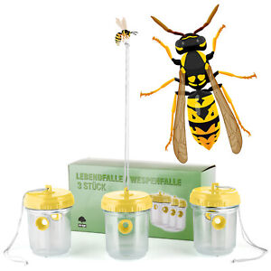 3er Set Wespenfalle zum Aufhängen gegen Bienen Hornissen Abwehr Schutz Lockstoff