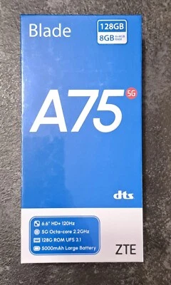 Zte Blade A75 5G 128Gb 6.6'' HD+120Hz RAM 8Gb (4Gb+4Gb) NUOVO - ANCORA SIGILLATO - Immagine 1 di 3
