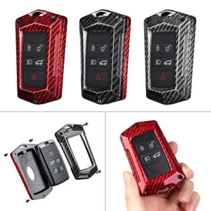 For Land Rover Discovery Range Rover Jaguar Carbon Fiber Key Fob Case Cover - Picture 1 of 12