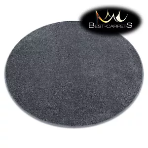 Modern CARPETS Round "SANTA FE" grey plain one colour durable Best Quality - Picture 1 of 6