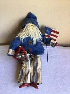 Tender Heart Tresures Fourth Of July Uncle Sam Volkskunst bewegliche Stoff Stoffpuppe - Bild 1 von 6